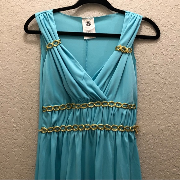 Women’s Aphrodite Halloween Dress Up Costume size Small 4-6 Aqua Ombré & Gold - Picture 5 of 12